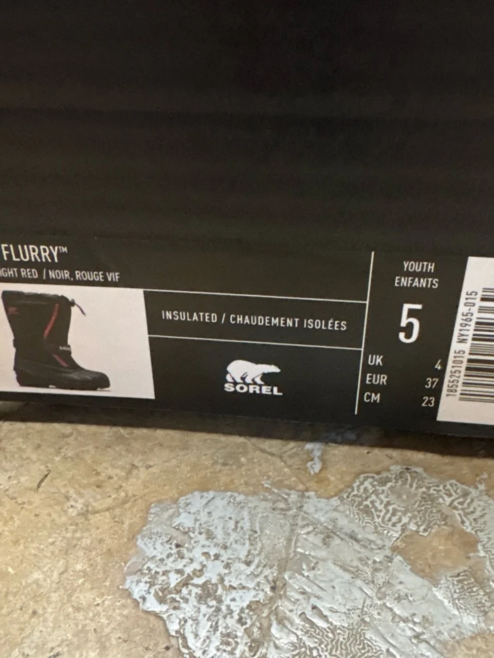 Sorel Kids Black and Red Insulated Snow Boots